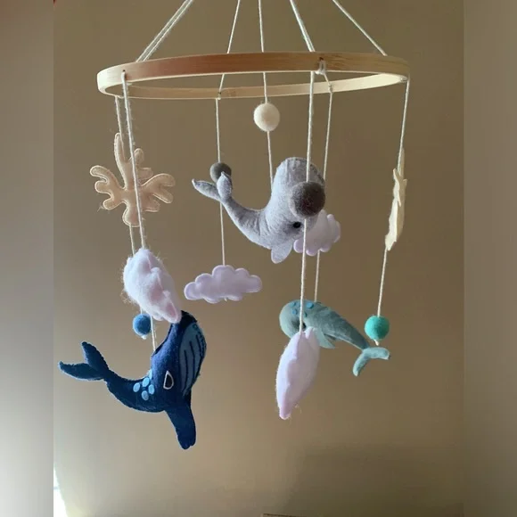Ocean-Themed Mobile with Whales and Sea Creatures - Picture 3 of 3